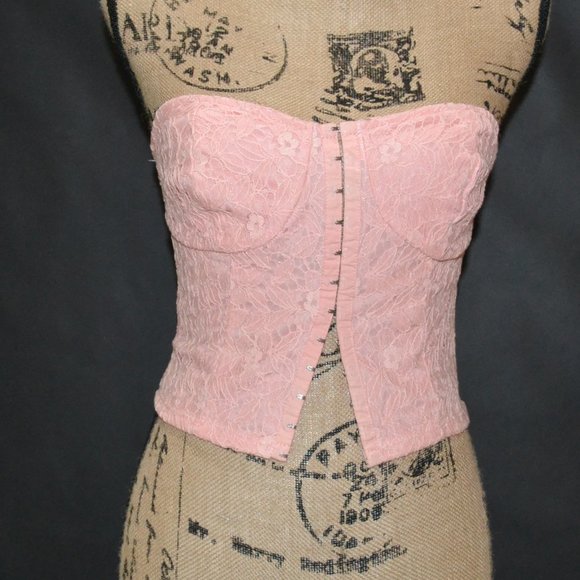 NWT Lily White Pink Corset Size M & XS - Picture 3 of 6